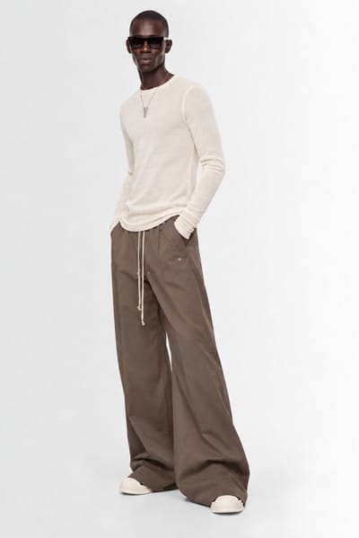 Rick Owens: Ribbed long sleeve silk blend t-shirt