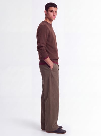 CRUNA: Crewneck sweater with ribbed trims