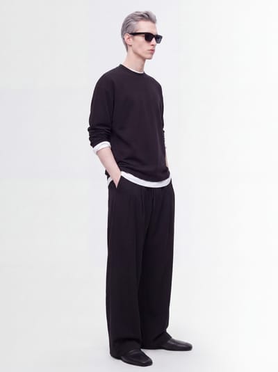 Jil Sander: Mock neck boxy fit cotton long-sleeve t-shirt
