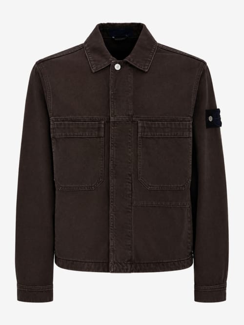 Stone Island: Cotton denim casual jacket