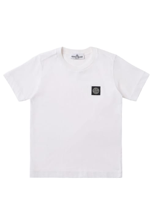 Stone Island Junior: T-shirt in jersey con patch logo