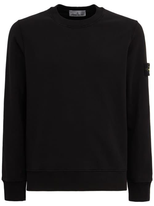 Stone Island: Cotton crewneck sweatshirt with badge