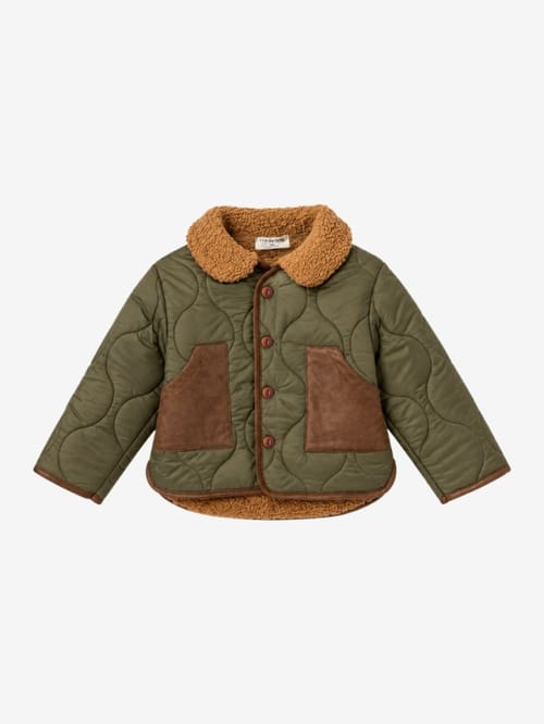 1 + IN THE FAMILY: Veste matelassée avec col en fausse fourrure
