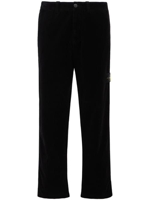 Stone Island: Logo cotton slim pants