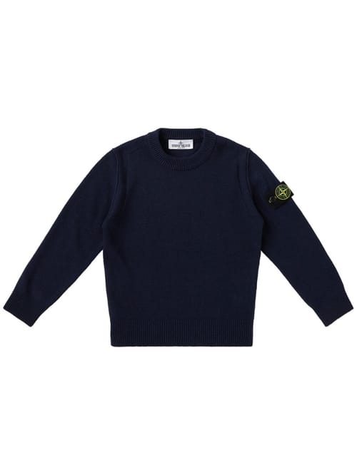Stone Island Junior: Crewneck sweater with badge