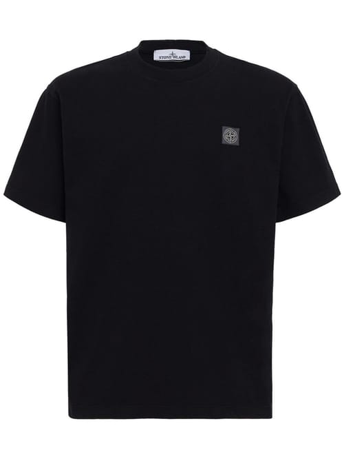Stone Island: Cotton T-shirt with logo patch