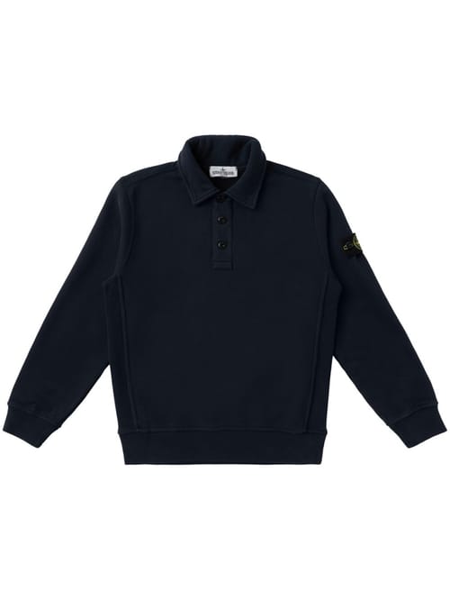 Stone Island Junior: Long-sleeve polo with logo badge