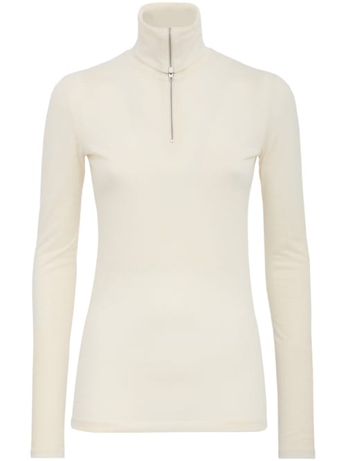 Jil Sander: Maglione in misto lana con mezza zip