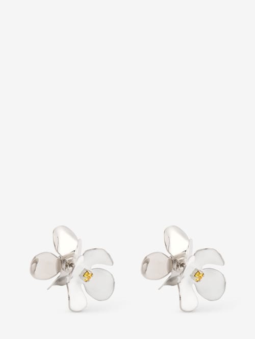 Marni: Enamel flower stud earrings