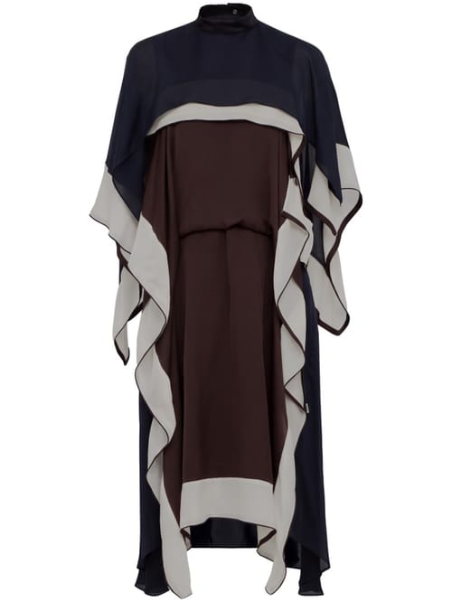 Sacai: Satin x Chiffon Kleid