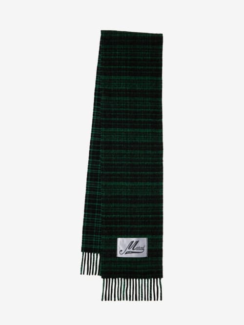 Marni: Check wool and mohair scarf