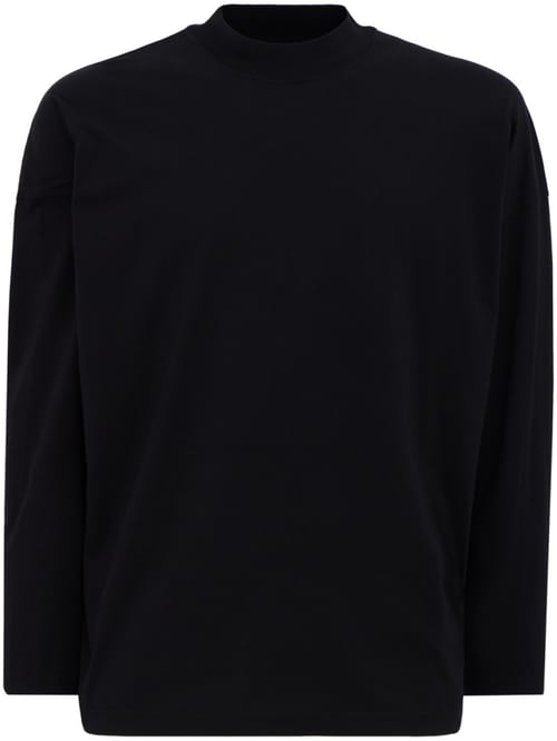Jil Sander: Mock neck boxy fit cotton long-sleeve t-shirt