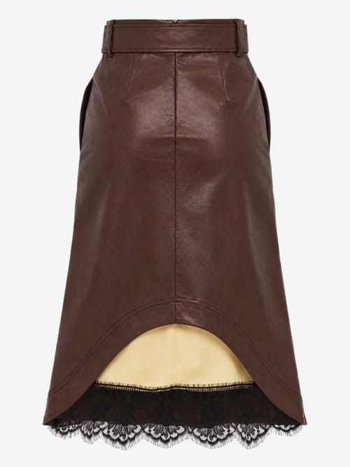 MSGM: Viscose asymmetric midi skirt with lace