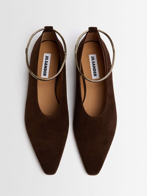 Jil Sander: Suede ballerinas with ring