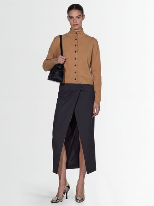 Khaite: Cropped wool and cashmere cardigan