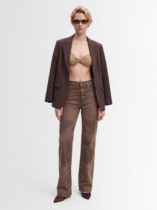 Giuseppe Di Morabito: Metallic mesh bandeau bra top