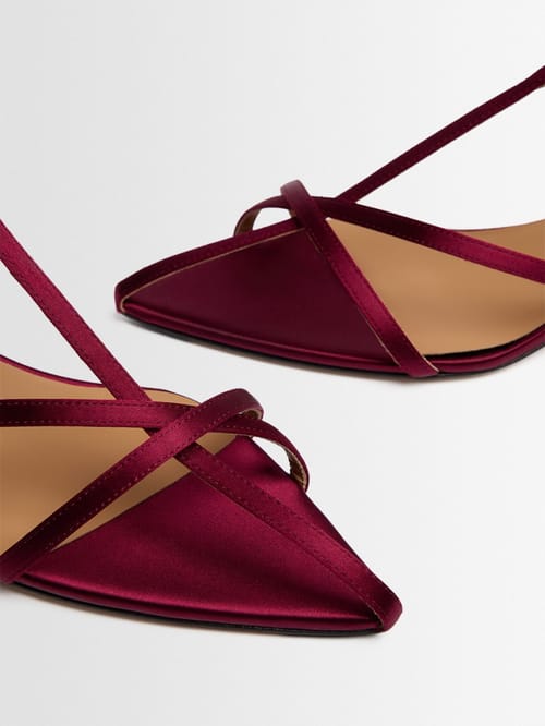 Jil Sander: Pointed satin cage sandals