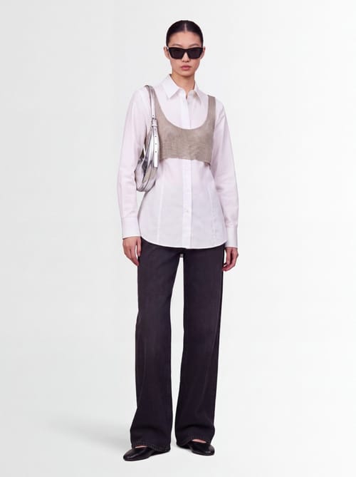 Giuseppe Di Morabito: Poplin shirt with crystal overlay