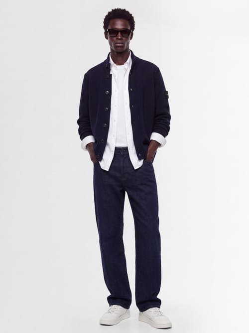 Stone Island: Knit high-neck button cardigan