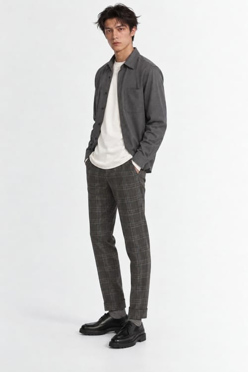 CRUNA: Carrot Fit Pant Flat Front Roll-Ups