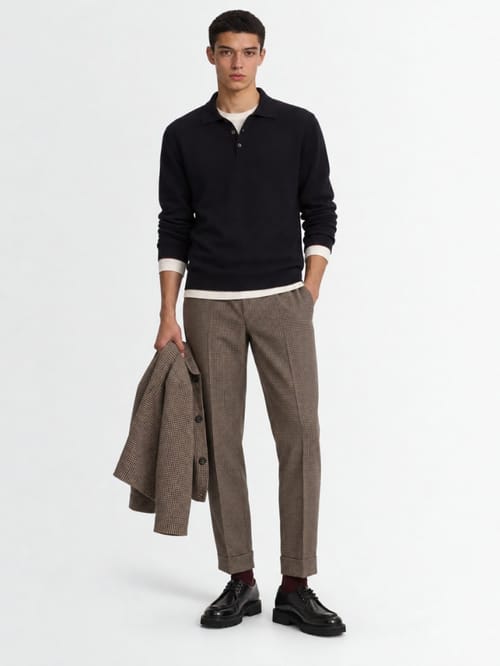 CRUNA: Carrot Fit Pant Flat Front Roll-Ups