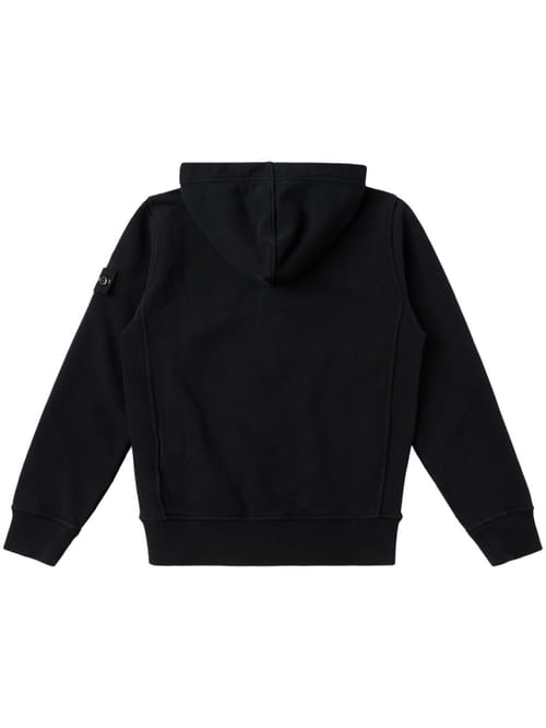 Stone Island Junior: Cotton hooded zip-up sweatshirt