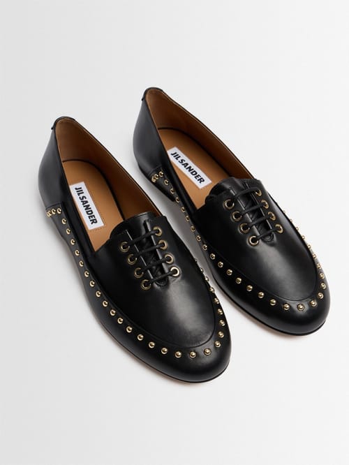 Jil Sander: Studded leather loafers