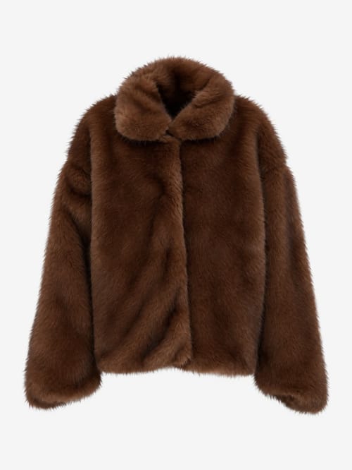LA PISCINE: Fox fur padded jacket