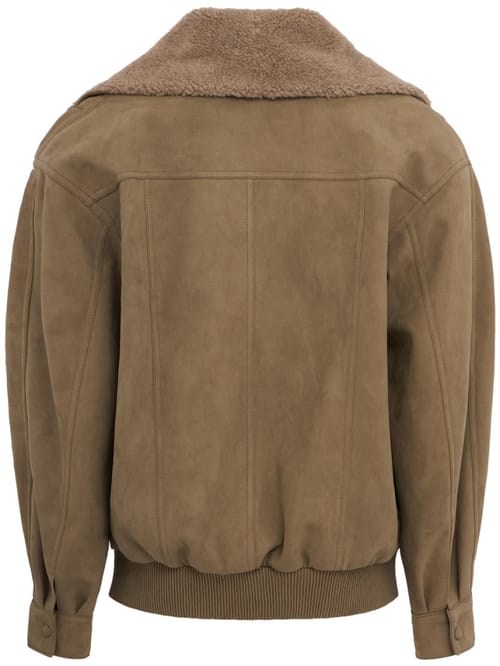 Stella McCartney: chaqueta de ante alter con ribete de felpa