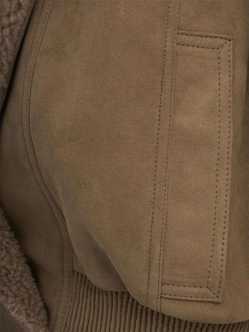Stella McCartney: chaqueta de ante alter con ribete de felpa
