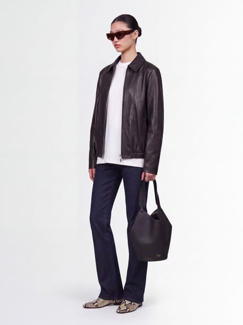 Khaite: Lambskin zip-up jacket