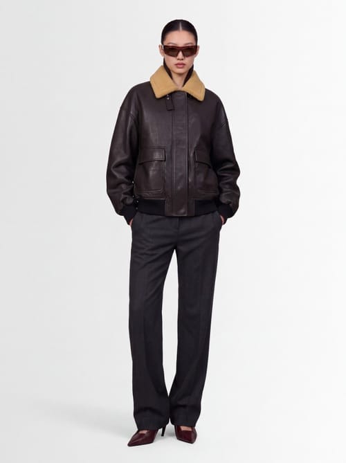 Khaite: Veste Sandor en cuir d'agneau