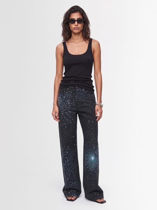 Giuseppe Di Morabito: Wide-leg jeans with crystals