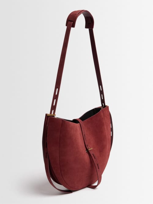 Minobossi: Mini suede hobo bag