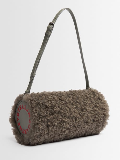 Stella McCartney: Bolso de hombro cilíndrico efecto shearling
