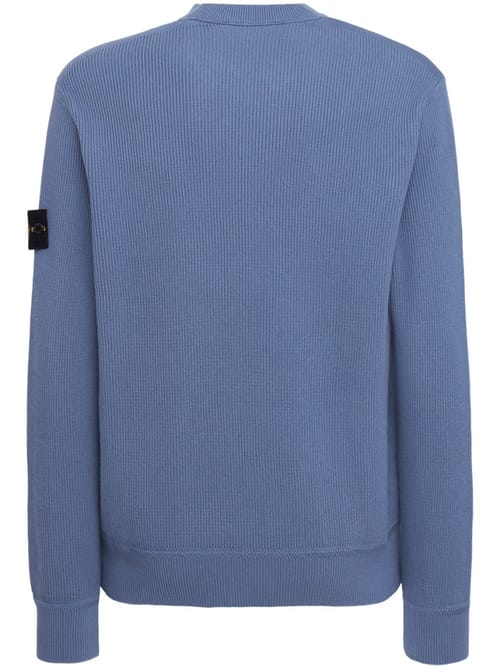 Stone Island: Ribbed cotton crewneck sweater