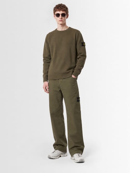 Stone Island: Cotton crewneck sweater with raised seams