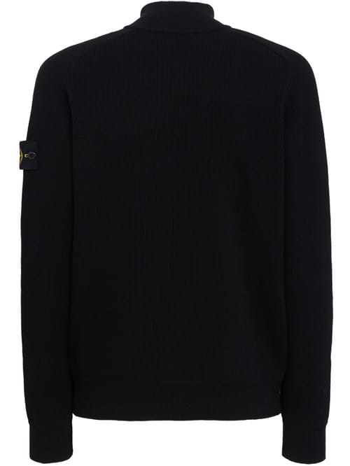 Stone Island: Cotton half-zip knit sweater