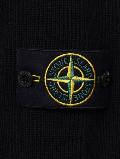Stone Island: Cotton half-zip knit sweater