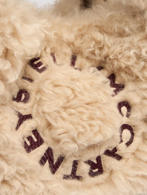 Stella McCartney: Shearling-effect shoulder bag with logo