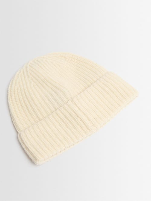 Stone Island: Beanie aus Rippstrick mit Umschlag