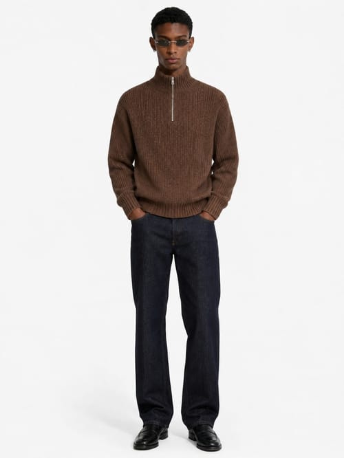 DIANA STUDIO: Merino blend knit polo w/ buttons