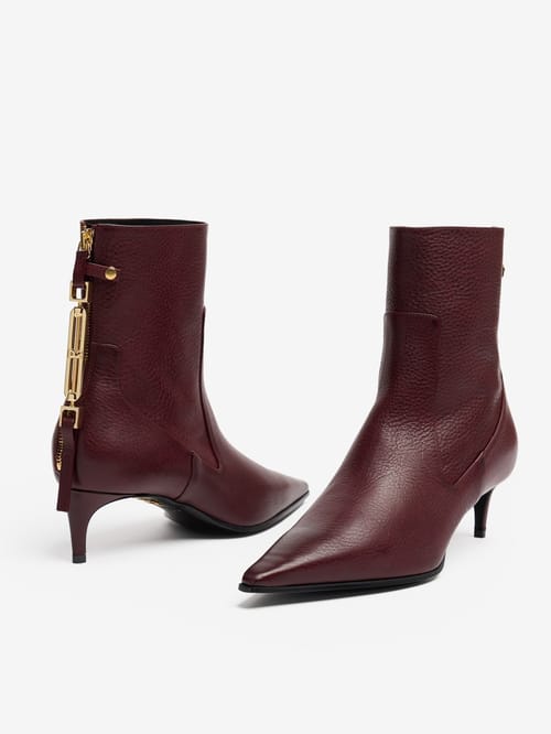 Dsquared2: Metal Bar leather heeled ankle boots