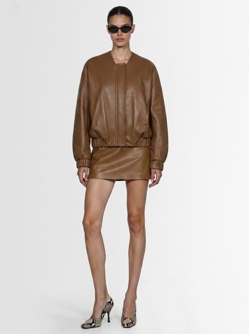 Khaite: A-line lambskin mini skirt