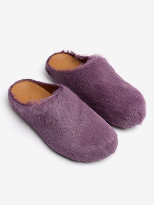 Marni: Mules planas Fussbett en piel de becerro