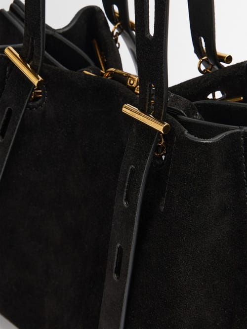 Minobossi: Suede shoulder bag