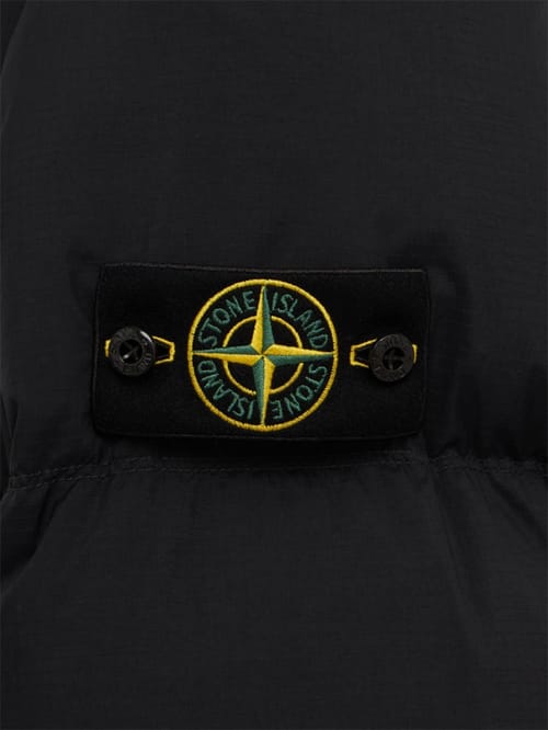 Stone Island: Nylon down jacket with detachable hood