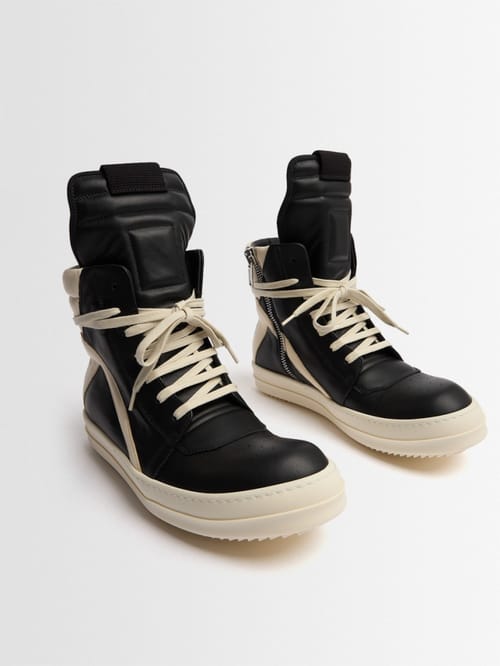 Rick Owens: Geobasket leather high top sneakers