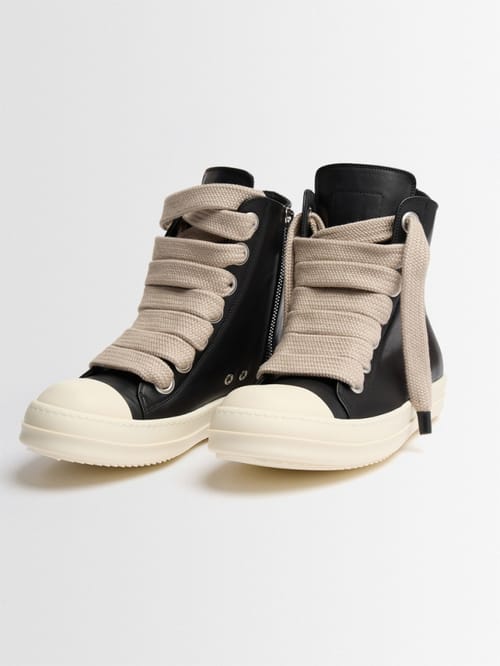 Rick Owens: Zapatillas altas Jumbolace en piel de cordero