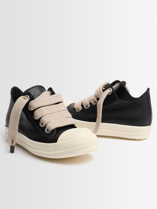 Rick Owens: Zapatillas bajas Jumbolace de piel de cordero